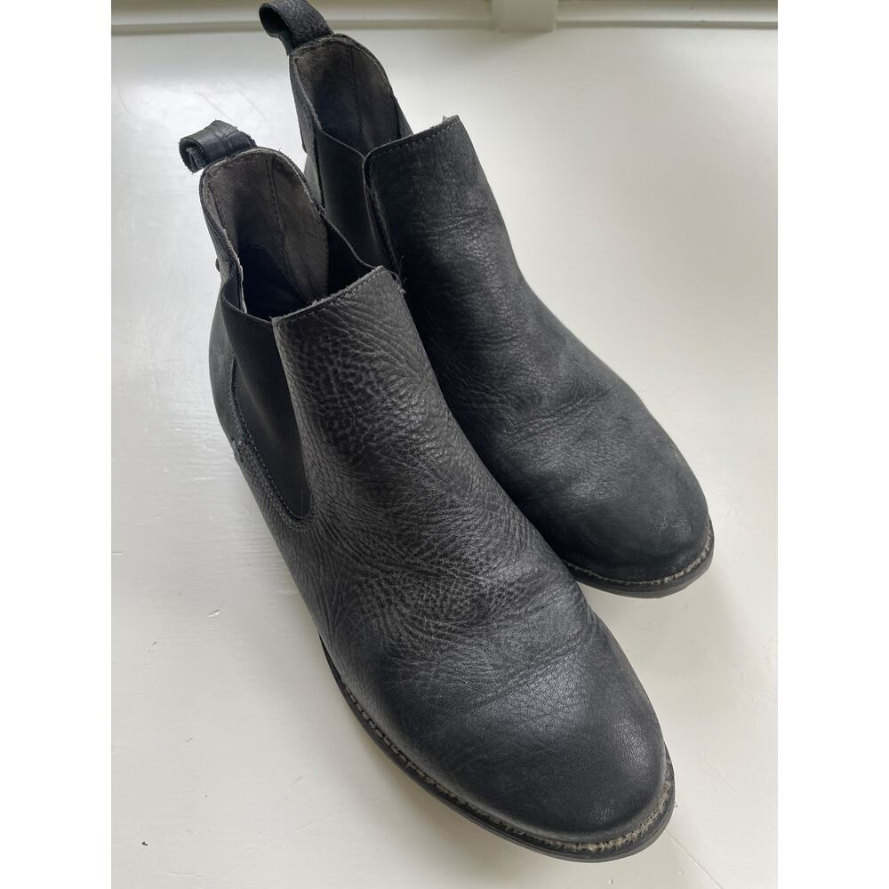 Bata Women’s Ankle Boot Dark Gray Leather Low Heel Czech Republic Size 39